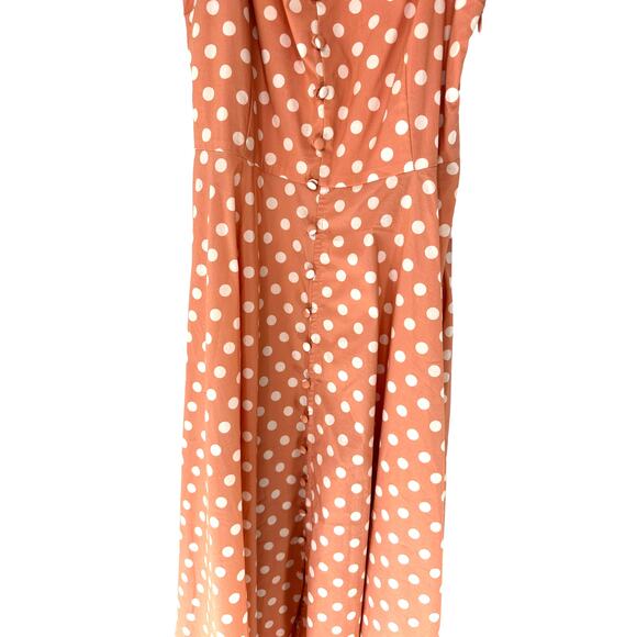 Caroline Constas Savannah Trad Cottagecore Puff Sleeve Polka Dot Dress Small - Picture 3 of 13